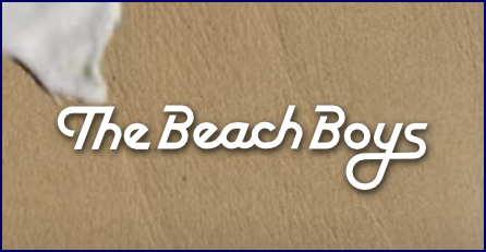 Beach Boys logo on sand with incoming surf